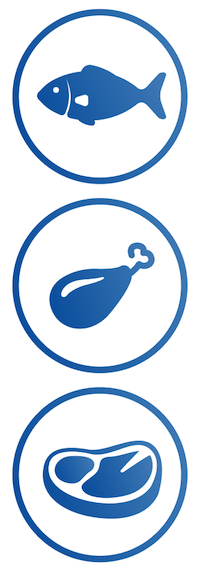 Ikona rýb, kuracieho mäsa a mäsa